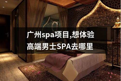 广州spa项目,想体验高端男士SPA去哪里