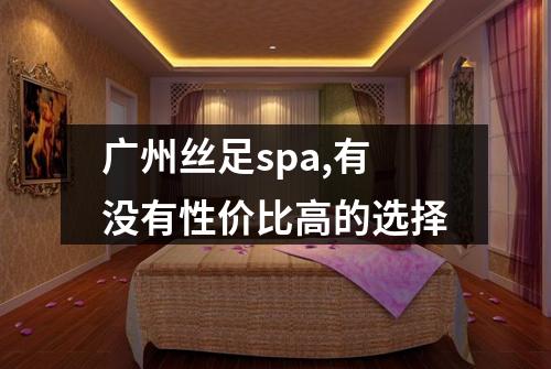 广州丝足spa,有没有性价比高的选择