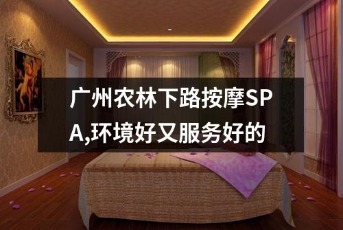 广州农林下路按摩SPA,环境好又服务好的